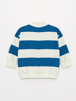 Dik Yaka Bask?l? Uzun Kollu Erkek Bebek Sweatshirt ve E?ofman Alt? 2li Tak?m - Waikiki фото 3