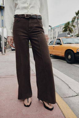 JEANS Z1975 WIDE LEG CINTUR?N / Marr?n - Zara фото 2