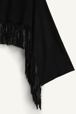 SUEDE LEATHER FRINGED CAPE - LIMITED EDITION - Zara фото 8