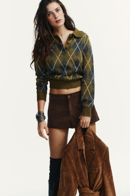 DIAMOND KNIT POLO JUMPER - Zara фото 2
