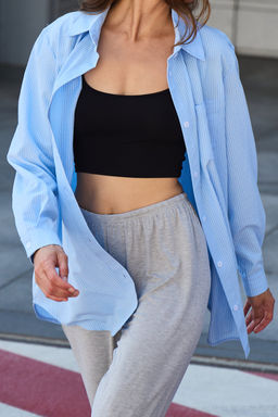 Рубашка оверсайз в полоску хлопковая