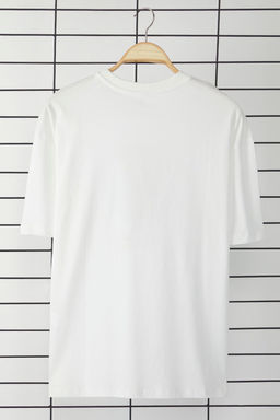 TRENDYOL MAN Ekru Unisex Oversize/Genis Kesim Ay?c?k Bask?l? %100 Pamuklu T-Shirt TMNSS25TS00158 - Trendyolmilla фото 14