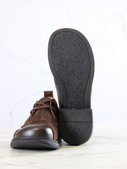 Полуботинки туфли 205.патрицияbl.Коричневая замша+коричневый