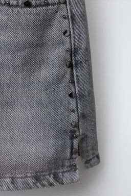 STUDDED DENIM BERMUDA SKORT - Zara фото 7