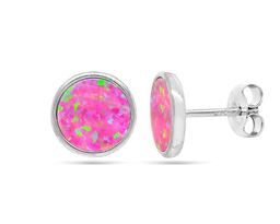 Серьги, опал фиолетовый, МОВ0308