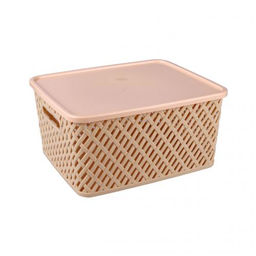 Корзина "Плетенка" (350*290*175) с крыш.корич.(уп10) М3558