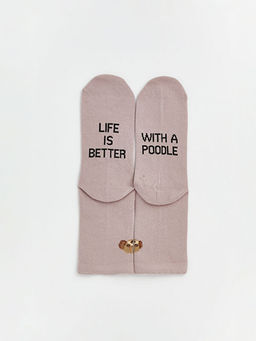 K?pek Bask?l? Kad?n Soket ?orap 3l?