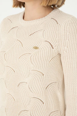 Женский кремовый меланжевый свитер Неожиданная скидка в корзине - U.s. polo assn фото 7