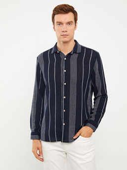 Regular Fit Uzun Kollu ?izgili Erkek G?mlek