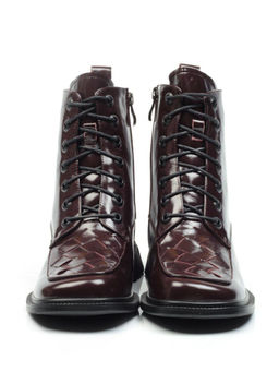 01-CYY11-2 DARK RED Ботинки демисезонные женские (натуральная кожа, байка)