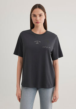 Bask?l? Antrasit Tisort - Mavi фото 3