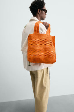 BOLSO SHOPPER TRENZADO / Blanco Crudo