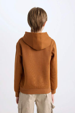 Толстовка из плотной ткани с капюшоном стандартной посадки для мальчиков - Defacto фото 6