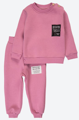 Теплый костюм для девочки из футера с начесом Bonito