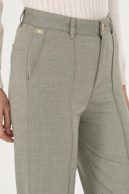 Kad_n Haki Straight Fit Kanvas Pantolon