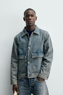 SOBRECAMISA DENIM REGULAR FIT / Azul pastel - Zara фото 2