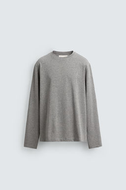CAMISETA MEDIUM WEIGHT MANGA LARGA / Gris vigor? - Zara фото 6