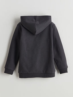 Kap??onlu Erkek ?ocuk Fermuarl? Sweatshirt