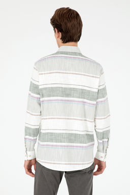 Мужская рубашка цвета хаки с длинным рукавом - U.s. polo assn фото 12