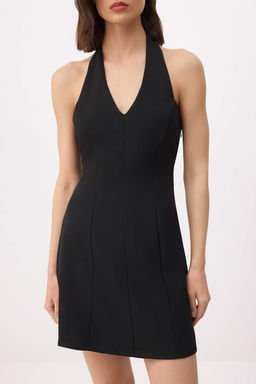 Siyah A Kesim Mini Esnek Dokuma Elbise TWOSS26EL00416 - Trendyolmilla фото 3