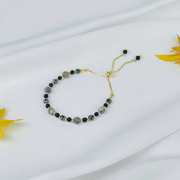 Браслет регулируемый (на защиту) из Яшмы, Турмалина и Гематита