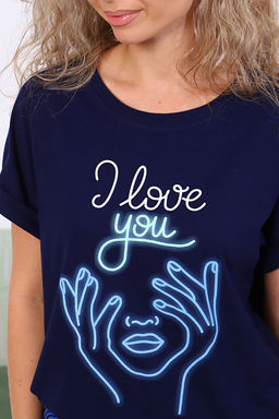 Костюм с шортами, принт, синий (922-1) - Плиона фото 12