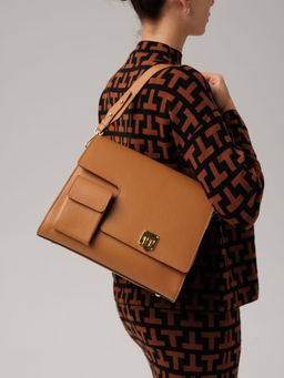 Кожаная сумка Deboro 31104 коричневый лист