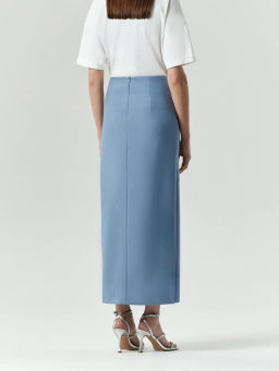 Юбка-карандаш макси из вискозы и шерсти, S1096/nikolo