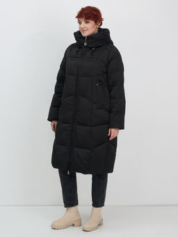 Пальто зимнее Visdeer 7702Ch женское утепленное 240 г/м² черное  фото 3