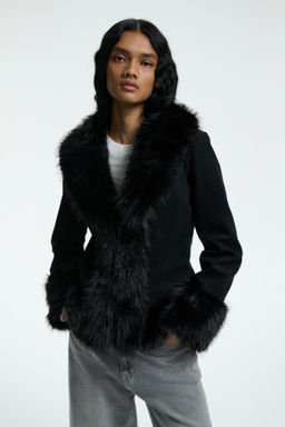 Chaqueta con ribetes efecto pelo - H&m фото 4