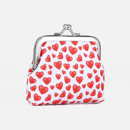 Кошелёк на фермуаре, цвет белый/красный