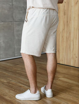 Шорты на резинке из тонкого футера с принтом