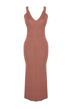 TRENDYOLMILLA Lacivert Maxi Triko Ince Ask?l? Basic Elbise TWOSS20EL1574 фото 12