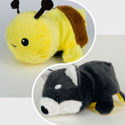 Мягкая игрушка перевертыш 2 в 1 - Собака+Пчела 20 см