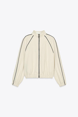 BOMBER JACKET WITH CONTRAST TRIM - Zara фото 4