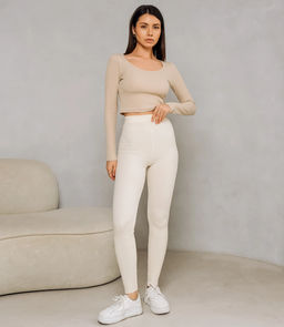 Леггинсы #КТ157 (1), кремовый