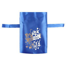 Цена за 5 шт. Мешок Подарок от Деда Мороза, атлас, с завязками, синий, 20х30 см - Дарим красиво фото 4