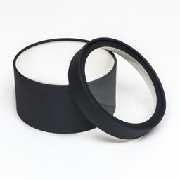 Подарочная коробка круглая Black чёрная, завальцованная с окном, 18?10 см