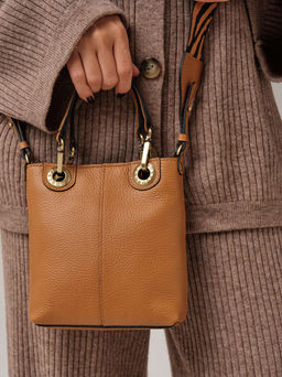 Сумка кожаная кросс-боди Deboro 30347 коричневый лист