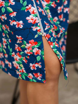 Халат женский, цвет синий розовый