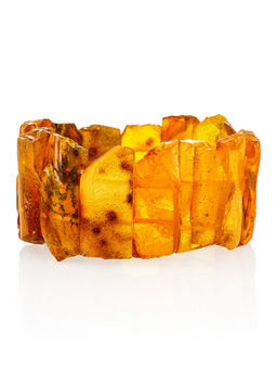 Оригинальный плоский браслет Помпеи из натурального балтийского янтаря