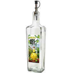 Цена за 2 шт. Бутылка с мет. дозатором для масла/соусов, 500 мл, стекло 626-2061