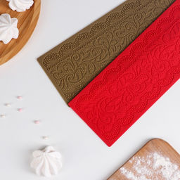 Коврик для айсинга Доляна «Ажур», силикон, 40×10 см, цвет розовый