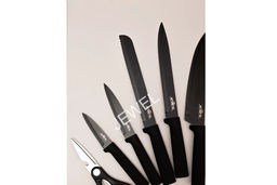 Набор ножей JEWEL на подставке, 7 предметов, черный