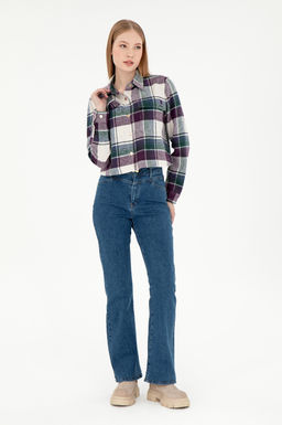 Джинсы женские Slim Flare Fit синие из хлопка