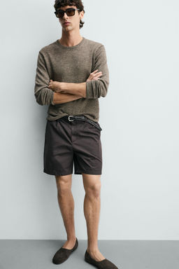 BERMUDA REGULAR FIT PLIEGUES / Marr?n