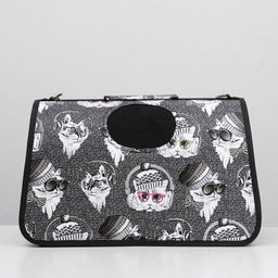 Сумка-переноска каркасная Зимние коты, размер M, 40 х 21 х 27 см - Пижон фото 2