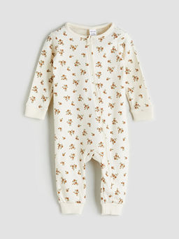 Bisiklet Yaka ?i?ekli K?z Bebek Tulum