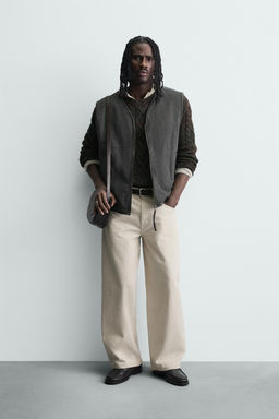 WASHED TOPSTITCHED WAISTCOAT