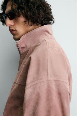 CROPPED FIT LEATHER SPLIT SUEDE JACKET - Zara фото 16